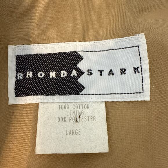 Rhonda Stark Vintage Boho Western Cropped Jacket Size L Neutral Patchwork Cotton - Picture 8 of 9